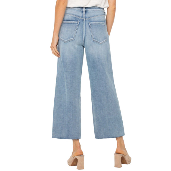 Liverpool Stride High Rise Wide Leg Jeans Cut Raw Hem Medium Weir Canyon Wash 14 - Picture 2 of 12
